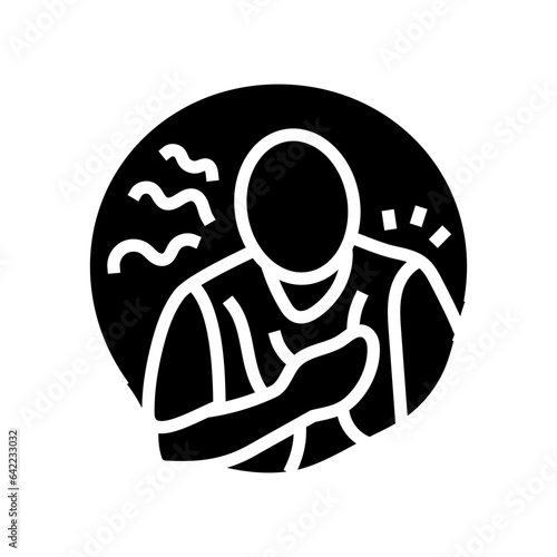 shortness of breath disease symptom glyph icon vector. shortness of breath disease symptom sign. isolated symbol illustration