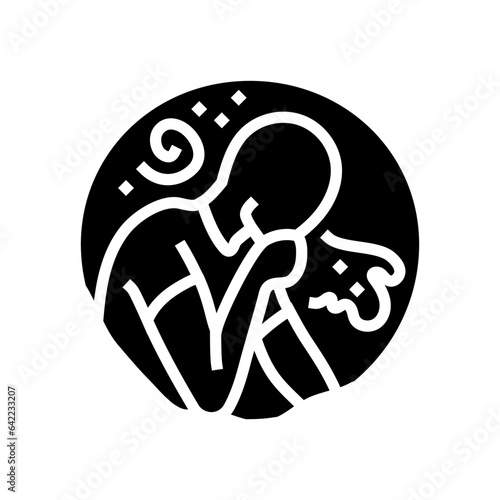 nausea vomiting disease symptom glyph icon vector. nausea vomiting disease symptom sign. isolated symbol illustration