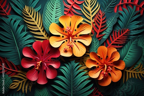 Tropical Floral Fantasy Colorful Blooms Captivate Your Space Botanical Wonderland Revealed Vibrant Tropical Flower Wallpaper
