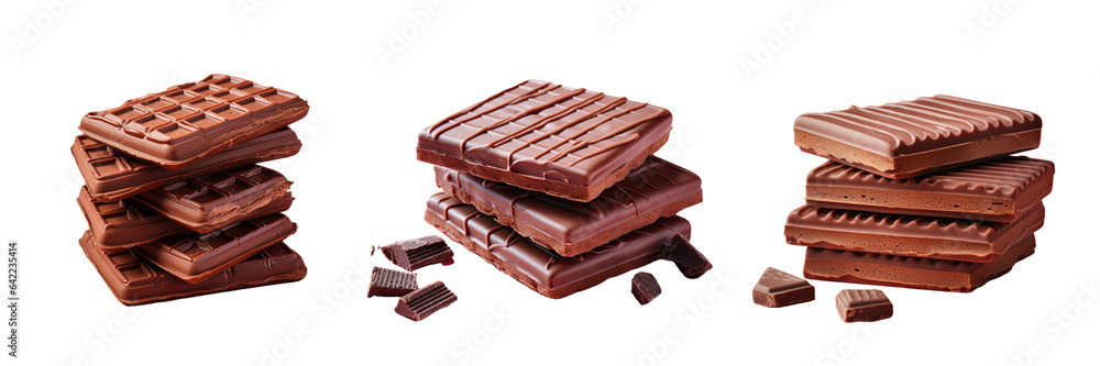 Chocolate wafer on a transparent background Chocolate wafer on a transparent background