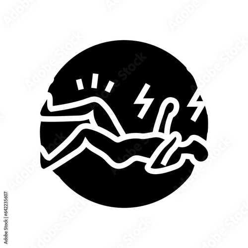 seizures convulsions disease symptom glyph icon vector. seizures convulsions disease symptom sign. isolated symbol illustration