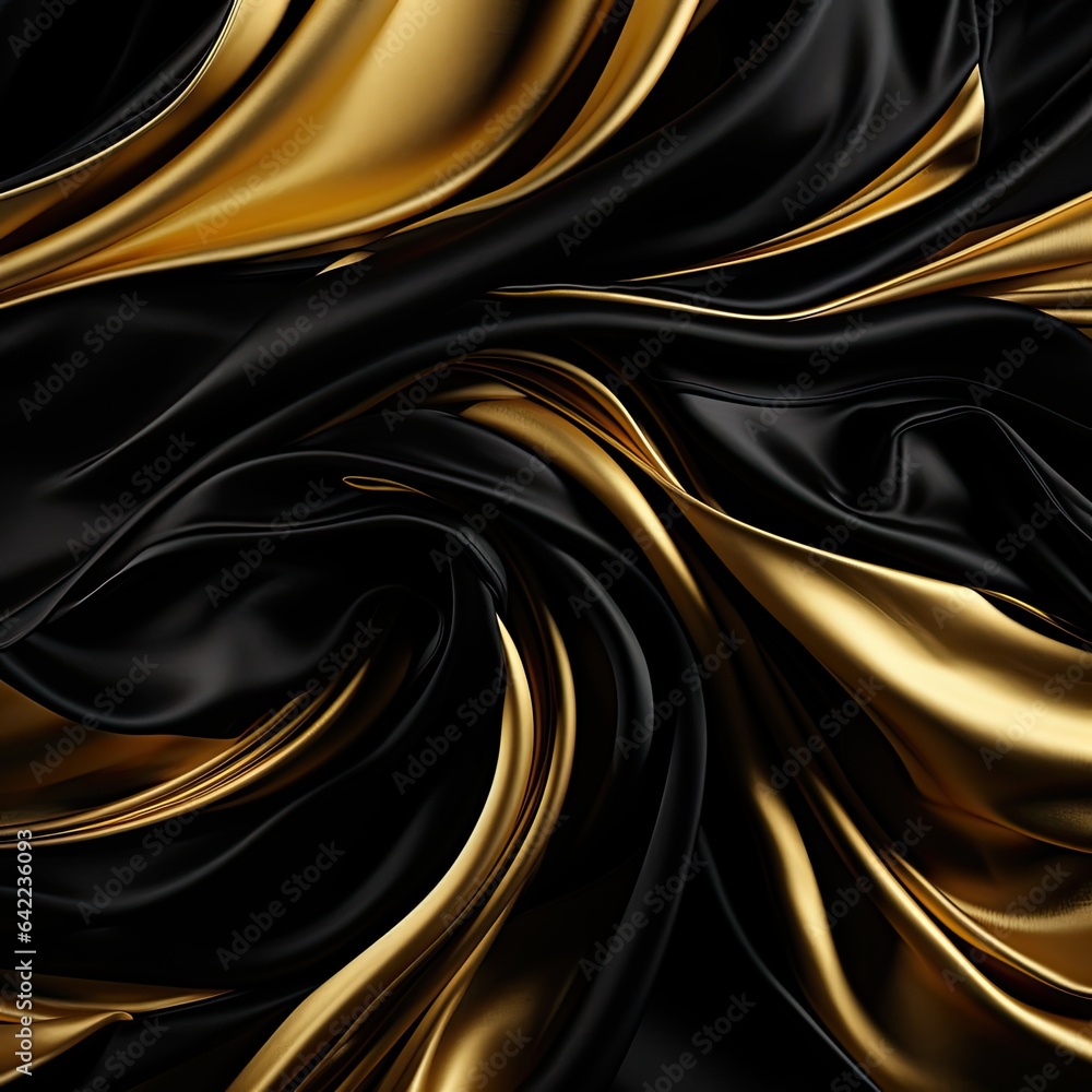 Gold & Black Silk Wallpaper - generative ai Gold & Black Silk Wallpaper - generative ai