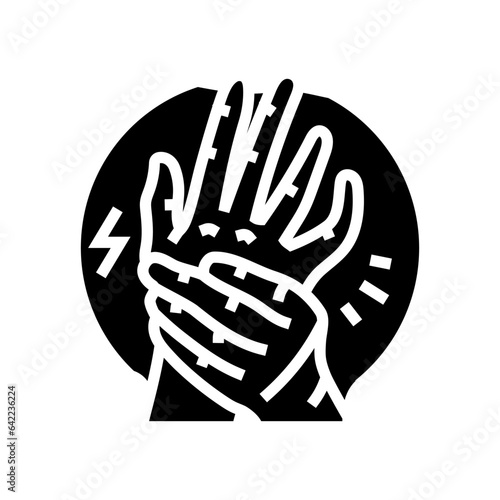 numbness tingling disease symptom glyph icon vector. numbness tingling disease symptom sign. isolated symbol illustration