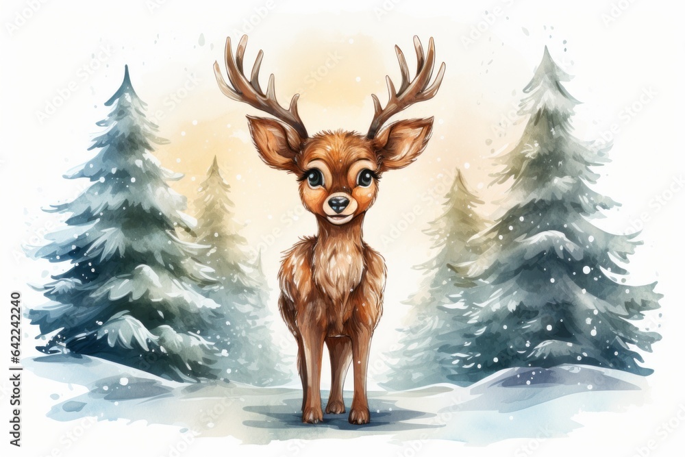Holiday card with deer. Merry christmas and happy new year concept. Background Holiday card with deer. Merry christmas and happy new year concept. Background