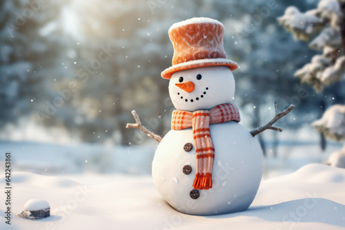 snowman on a snowy winter day © eyetronic