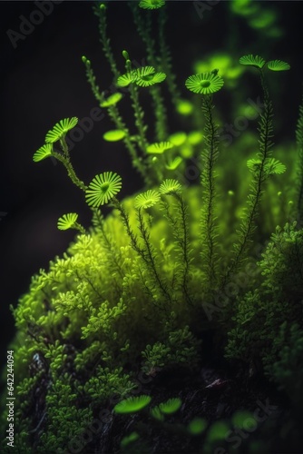 Vibrant Macro Shot of Fresh Green Moss in a Lush Forest Setting - 4K Ultra HD