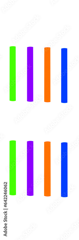Vertical illustrative tube panels with led lights on a transparent background Vertical illustrative tube panels with led lights on a transparent background