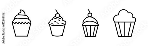 Cup cake icon vector. cake icon. bakery. muffin