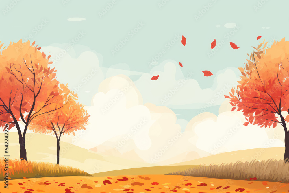 Captivating Autumn  Illustration: Embracing the Fall Vibes. Generative AI