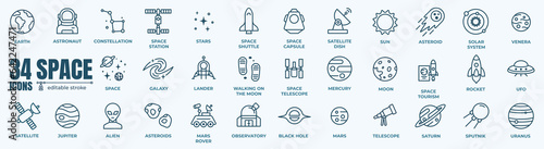 Canvas Print Space and Astronomy vector Icons