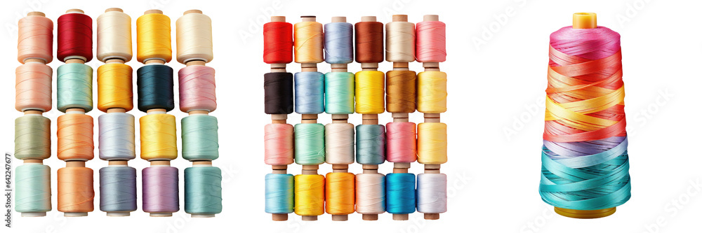 Colorful thread on transparent background Colorful thread on transparent background