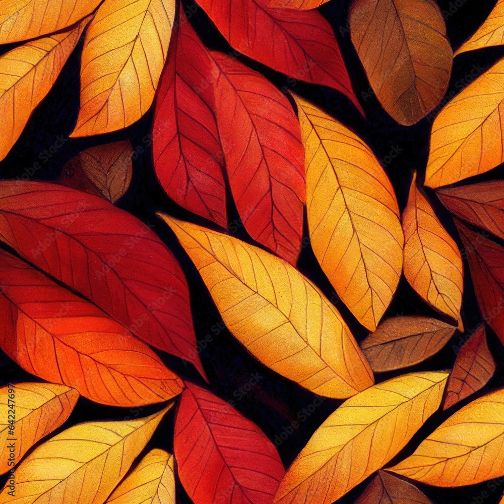 Autumn's Vibrant Foliage: A Colorful Tapestry of Falling Leaves
