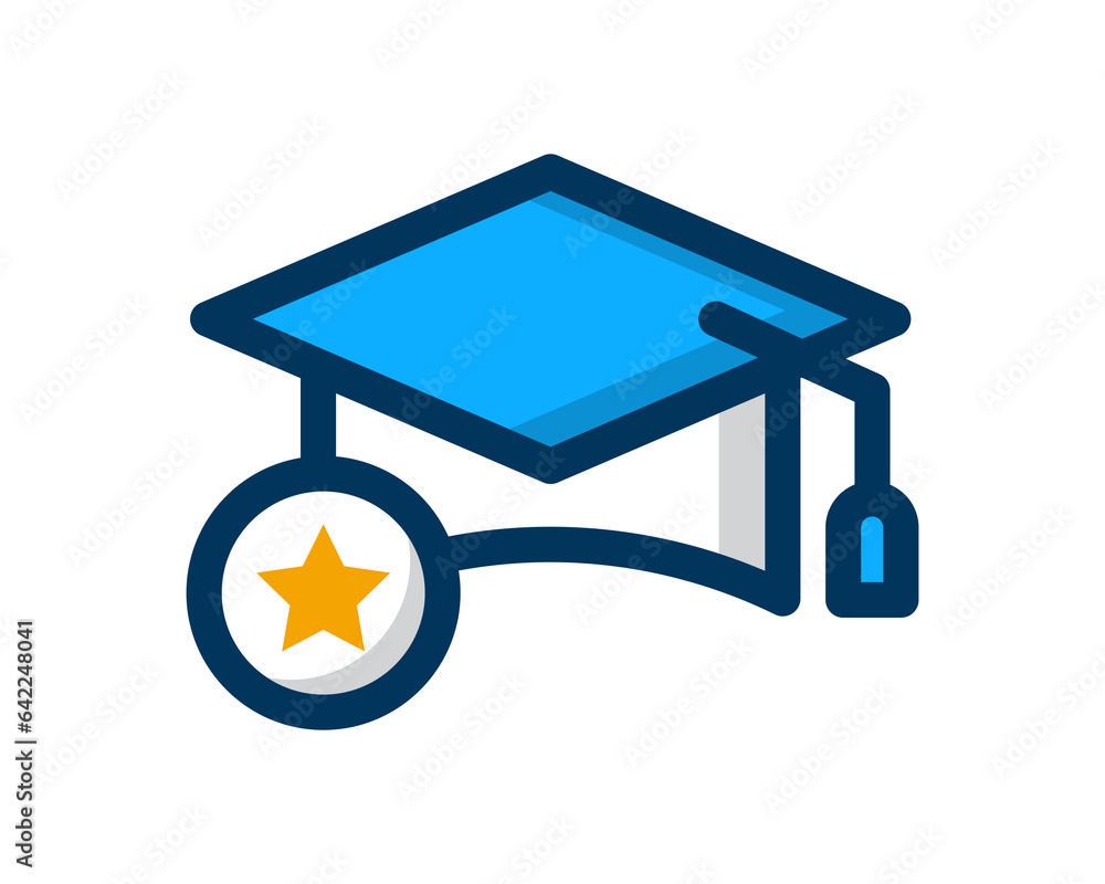 Education Vector Design Icon in blue on white background suitable for your website, display and design need. Icon design Education Vector Design Icon in blue on white background suitable for your website, display and design need. Icon design