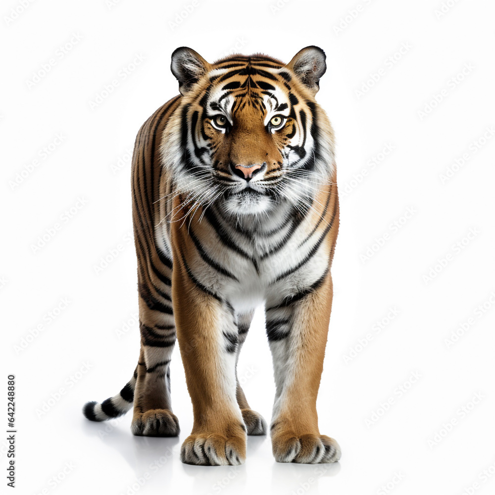 Tiger on white background.