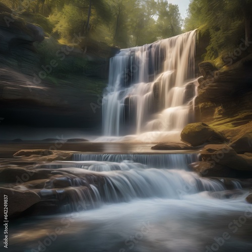 A code-infused waterfall cascading into a pool of liquid crystal2