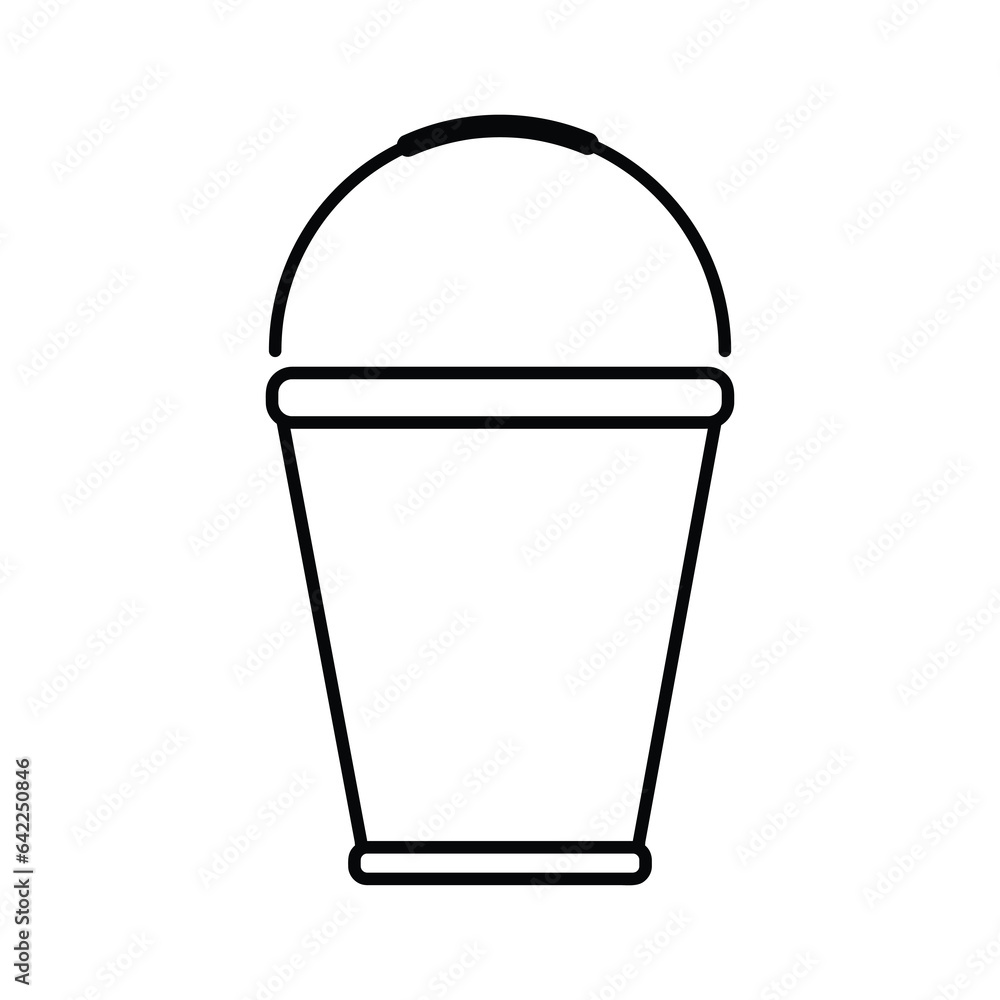 Bucket vector icon. vector liner icon flat illustration on white background..eps Bucket vector icon. vector liner icon flat illustration on white background..eps