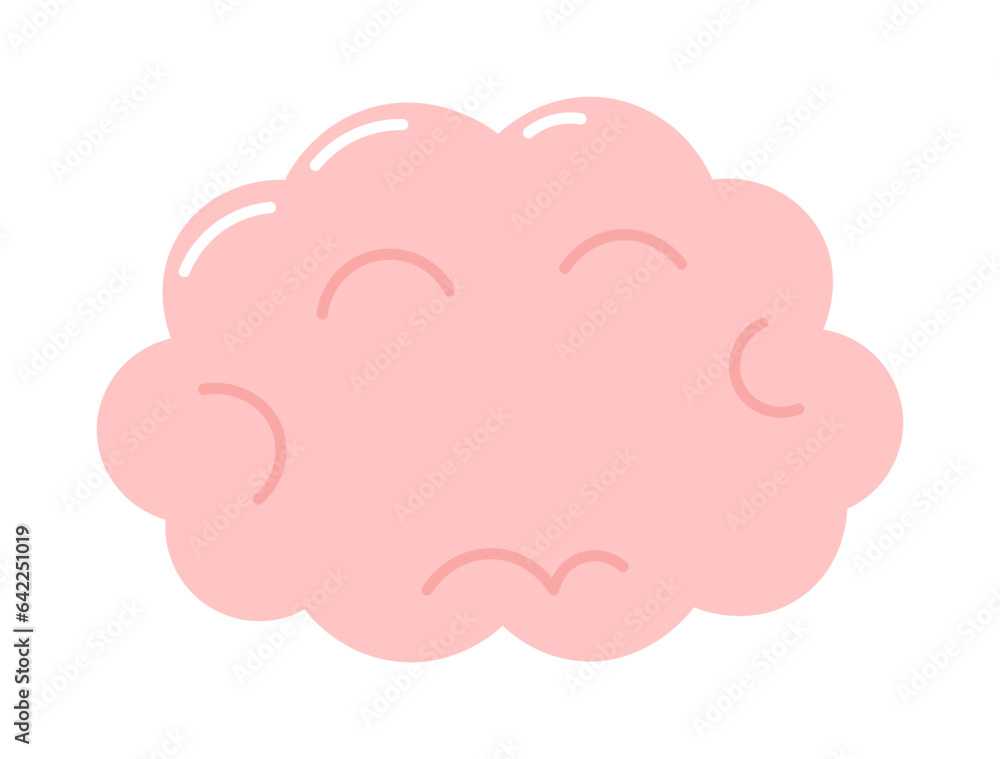 Human brain, Internal organ, anatomy Vector cartoon flat icon illustration isolated on white background. Human brain, Internal organ, anatomy Vector cartoon flat icon illustration isolated on white background.