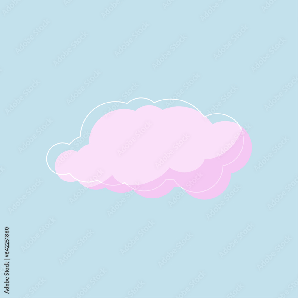 Vector cartoon clouds on blue background