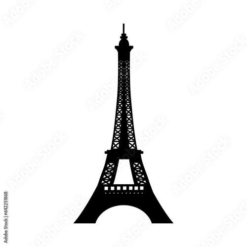 Vector eiffel tower black silhouette