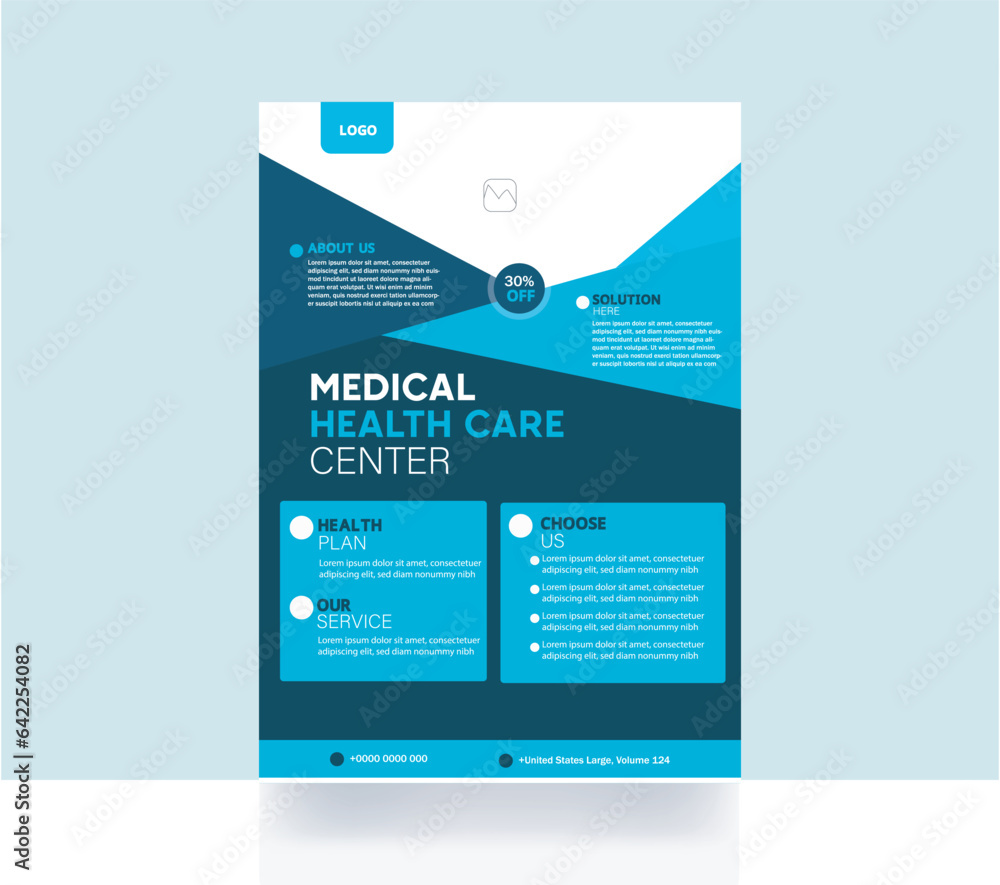 Hospital healthcare business flyer corporate brochure design health medical hospital flyer template