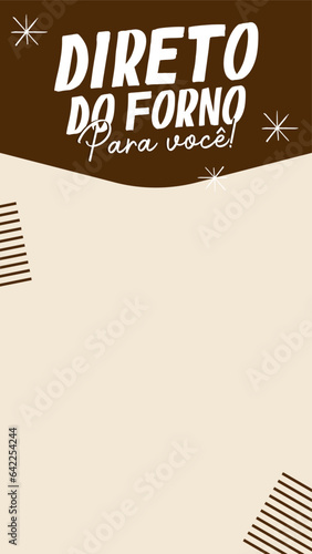 Cartaz Pan, Cartazista, Pães, Direto do Forno. Marrom, Color, Neutro e com texto. C2023005