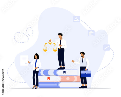 Law firm concept illustration. Suitable for use on web apps, mobile apps and print media.