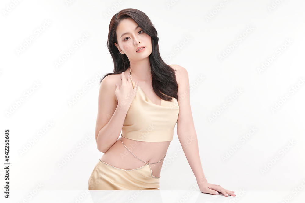 Beautiful young asian woman with clean fresh skin on white background, Face care, Facial treatment, Cosmetology, beauty and spa, Asian women portrait. Beautiful young asian woman with clean fresh skin on white background, Face care, Facial treatment, Cosmetology, beauty and spa, Asian women portrait.