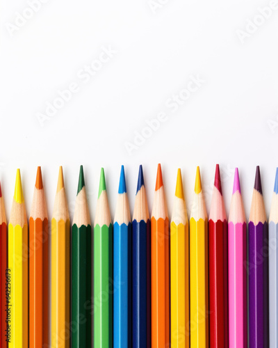Color pencil lines isolated on white background