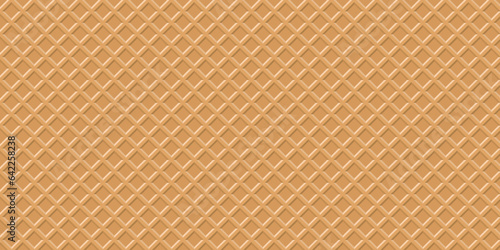 Vector illustration Seamless background pattern texture wafer waffle. Ice cream cone vector texture 