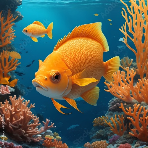 beautiful fish in the sea,  created by ai generated © dion