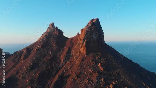 Punta del cerro del tetakawi tomada con dron en san carlos sonora photo