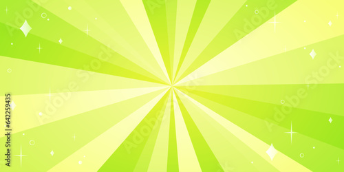 背景イラスト_集中線_グリーン