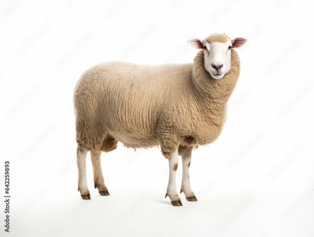 a sheep isolated on white background a sheep isolated on white background
