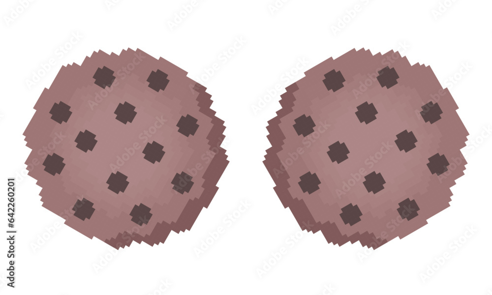 cookie illustration with pixel theme on white background cookie illustration with pixel theme on white background