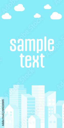 背景イラスト_ビル群_水色