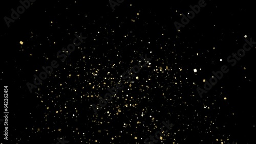 Golden confetti with alpha channel.  ProRes4444  #02