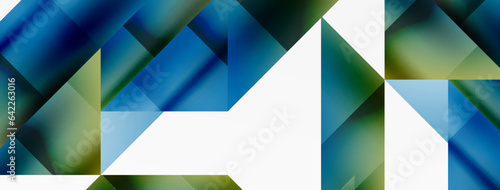 Vivid abstraction unfolds. Triangles in seamless harmony, composing dynamic geometric backdrop. Interplay of angles and hues forms captivating tapestry, evoking modernity and artistic allure