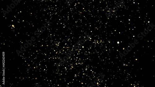 Golden confetti with alpha channel.  ProRes4444  #01