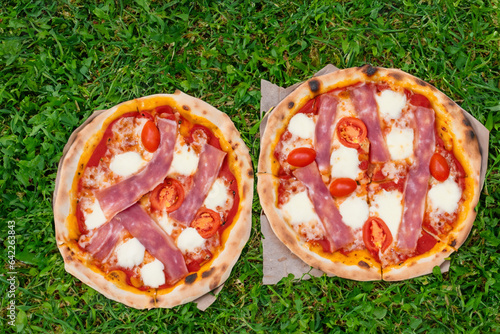 Pizza On The Green Grass