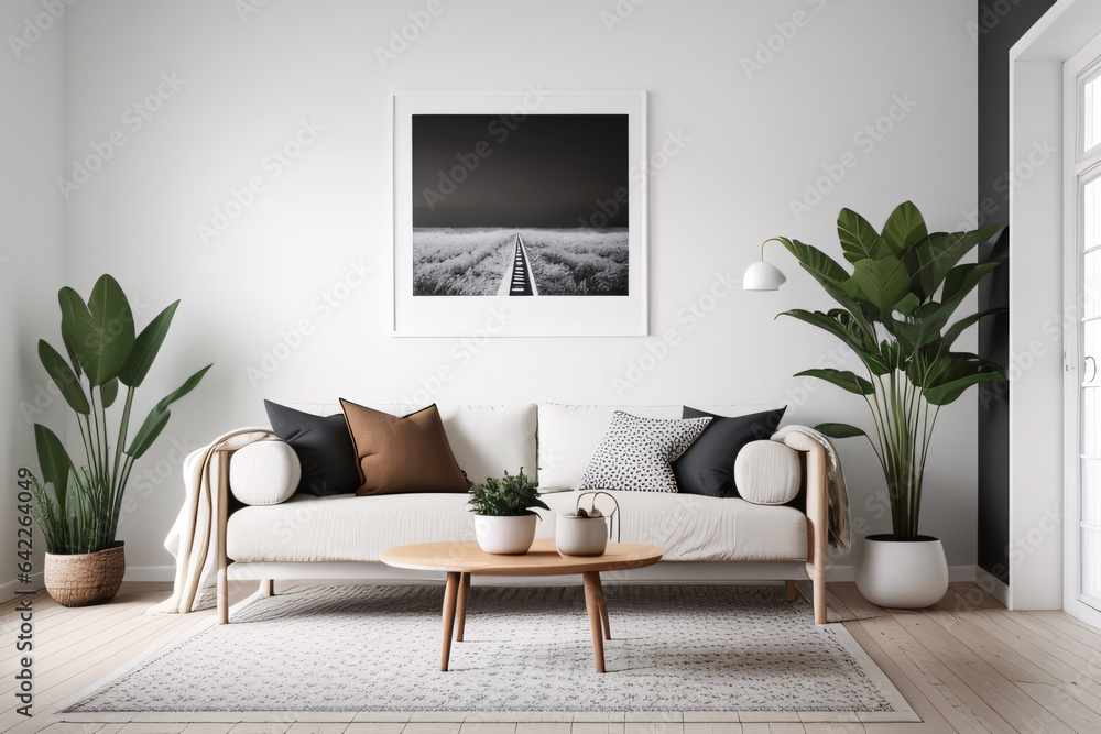 Fototapeta premium Modern living room with sofa