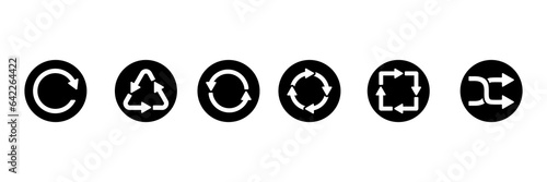arrow set collection undo,recycle,refresh,loop,cycle,shuffle with isolated on white background