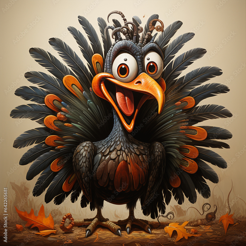 funny cartoon thanksgiving turkey Stock Illustration | Adobe Stock