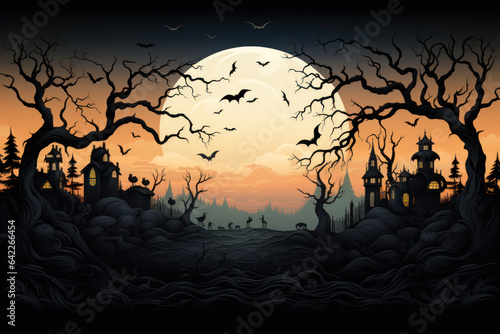 Halloween-Themed Background: Spooky Seasonal Delights. Generative AI © Anthony Paz