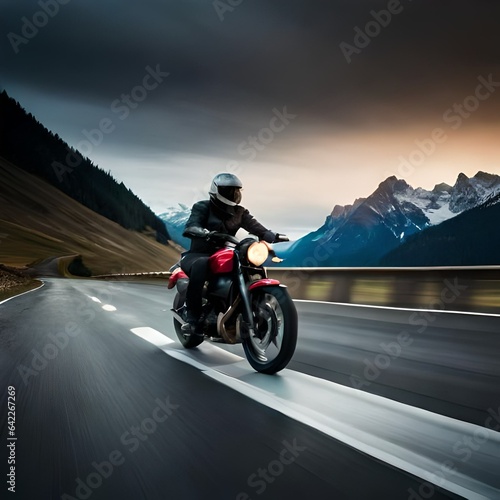 biker on the road Generator by using AI technology