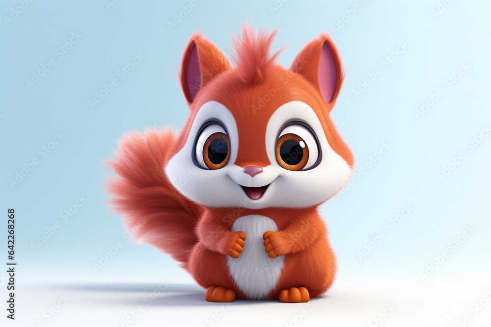 cute baby squirrel with big eyeballs, cute facial expressions, isolated on white background,clay animation style, cartoon cute baby squirrel with big eyeballs, cute facial expressions, isolated on white background,clay animation style, cartoon