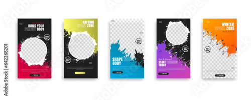 gym training social media post story template design, banner for your promotion.