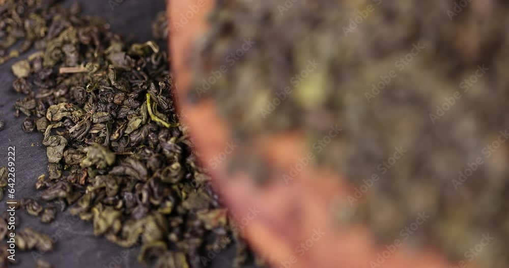 pour dried tea leaves for making tea, ready for making green tea dried high-quality tea leaves pour dried tea leaves for making tea, ready for making green tea dried high-quality tea leaves