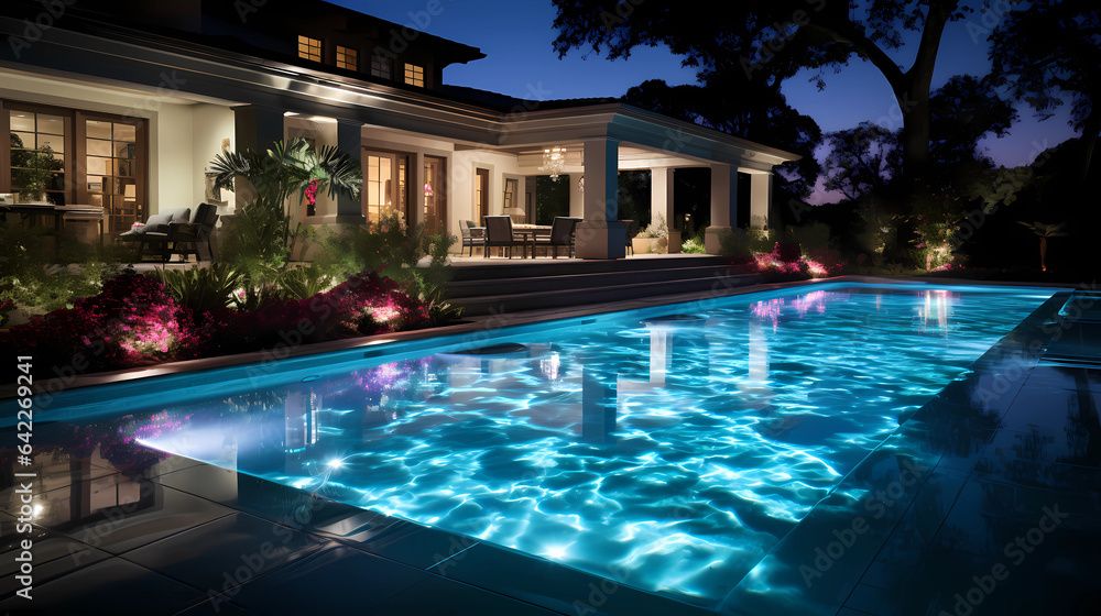 beautiful pool photos at night