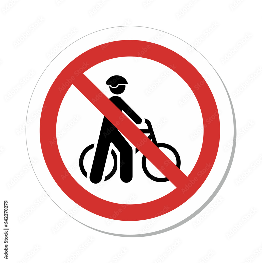 ISO Prohibition Circular Sign: Do Not Walk Your Bike Symbol (IS-1211) ISO Prohibition Circular Sign: Do Not Walk Your Bike Symbol (IS-1211)