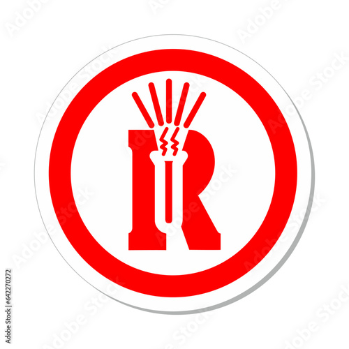 ISO Circle Sign: Dangerous Reactive Material Symbol